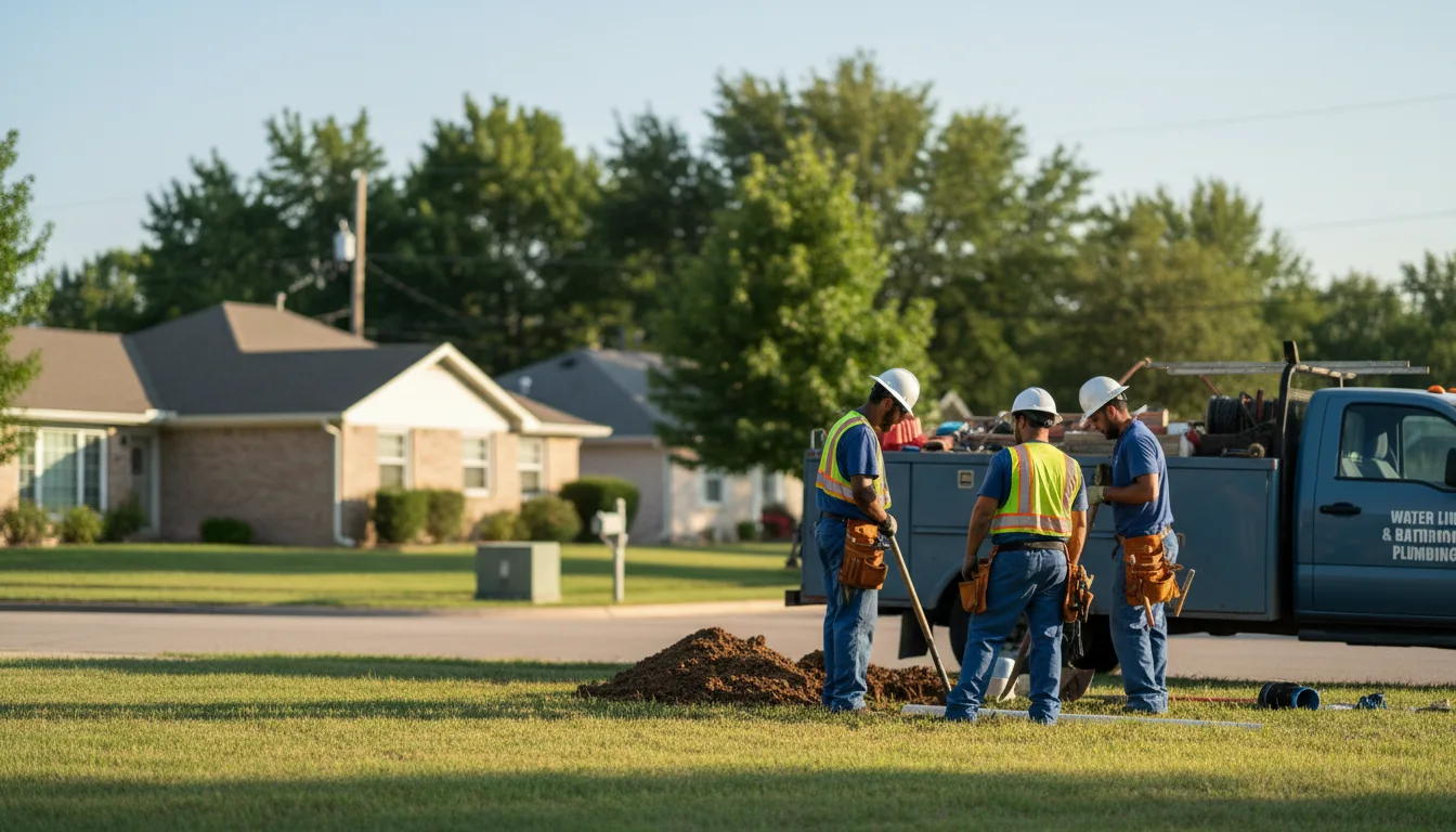 Residential water line and bathroom plumbing service in Alburnett, IA